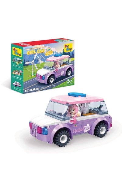 Ogi Mogi Toys مجموعة بناء عربة البنات التعليمية مكونة من 136 قطعة