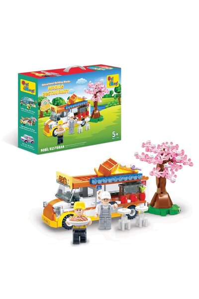 Ogi Mogi Toys مجموعة بناء مطعم متنقل من المكعبات التعليمية مكونة من 310 قطعة