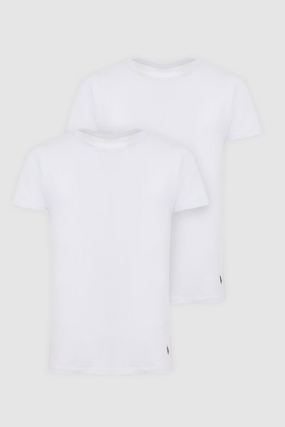 U.S. Polo Assn. Men's White Crew Neck Basic T-Shirt Set of 2 50333411-Vr013