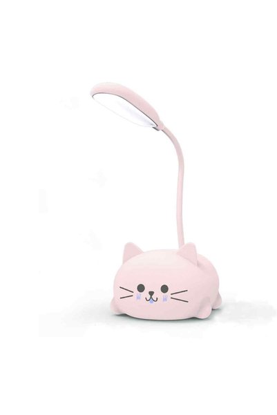 Noonedibs Lampă de birou pentru copii, pisică drăguță, lampă de masă LED cu b...
