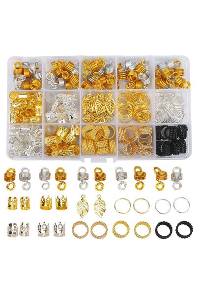 Noonedibs 200 buc bijuterii de păr pentru împletituri, accesorii dreaduri, in...