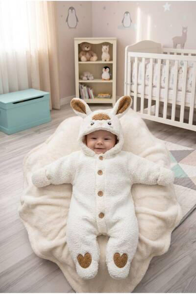 ICEFOX Unisex Bebek Sevimli Hayvan Figürlü Kapşonlu, El ve Ayakları Kapalı İç...