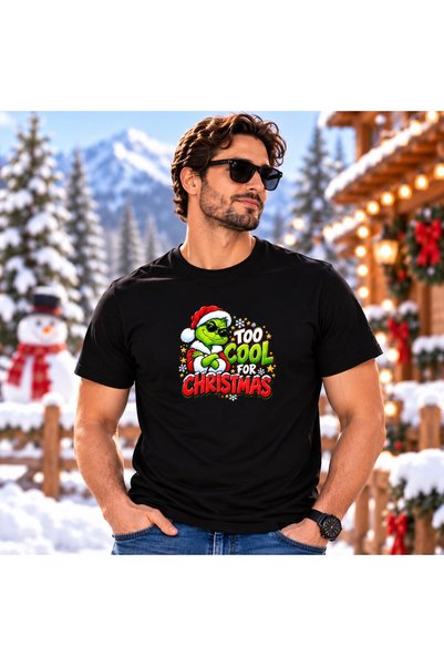 OEM Tricou personalizat cu mesaj: Super cool pentru Crăciun, model Grinch, 10...