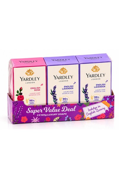 Yardley London مجموعة هدايا صابون فاخرة بقيمة ممتازة، برائحة الورد الإنجليزي ...