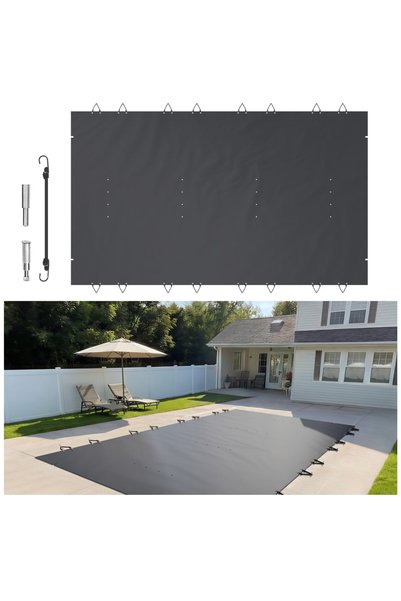 VEVOR Prelată de siguranță pentru piscină, Număr model: PVC 3.5*6 negru, Greu...