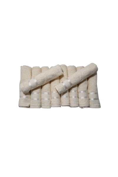 OEM Set de 10 prosoape de mână bej, 30 x 50 cm, 100% bumbac, 400 GSM