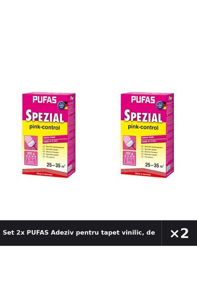 PUFAS Σετ 2 τεμαχίων Ειδική Ροζ Κόλλα Βινυλίου Ταπετσαρίας Control για Εσωτερ...