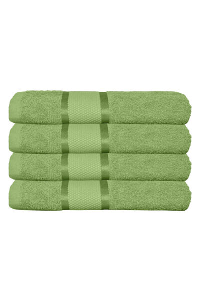 OEM Set de 4 prosoape de mână, Bumbac, Uni, 400g/m², 30x50cm, Verde măr