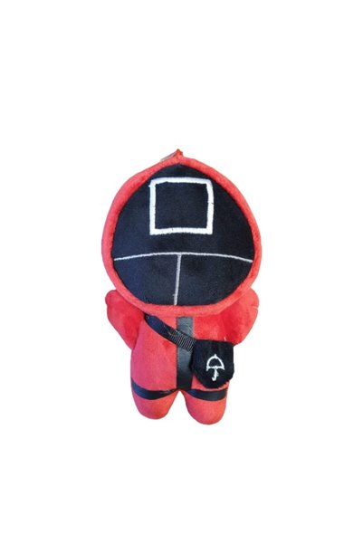 OEM Figurină de pluș Squid Game, Soldatul Pătrat, 15 cm, Roșu