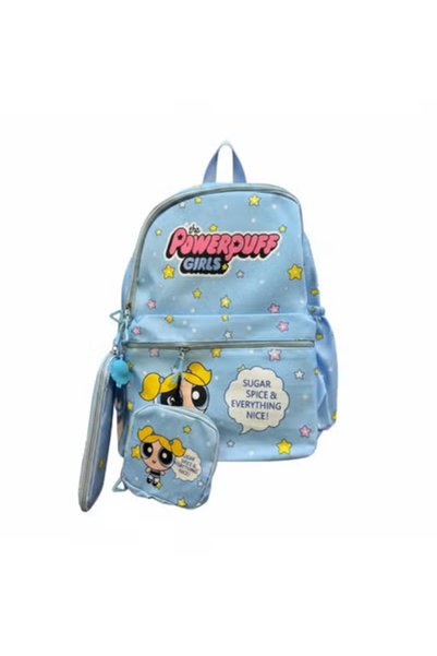 Hello Kitty حقيبة ظهر كرتونية للفتيات من سلسلة فتيات القوة مع حافظة أقلام، با...