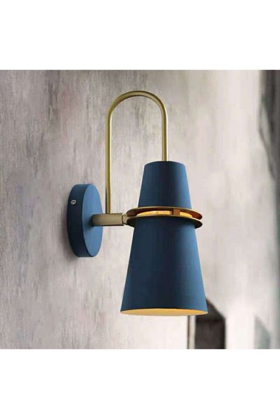 Noonedibs Aplica de perete cu corn, E27, lampă de noptieră în stil industrial...