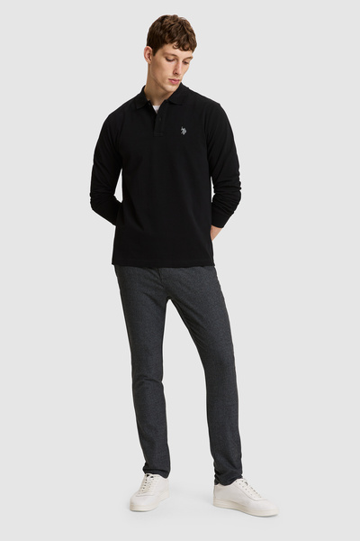U.S. Polo Assn. Men's Navy Blue Slim Fit Canvas Trousers 50327983-Vr033