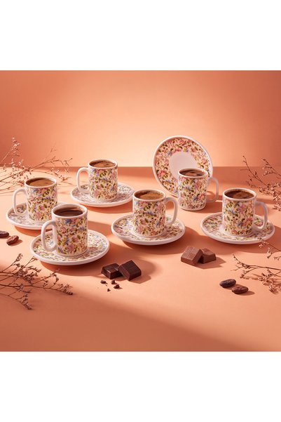 Aryıldız Elis 12 Parça 6 Kişilik Kahve Fincan Takımı Pembe 90 ml