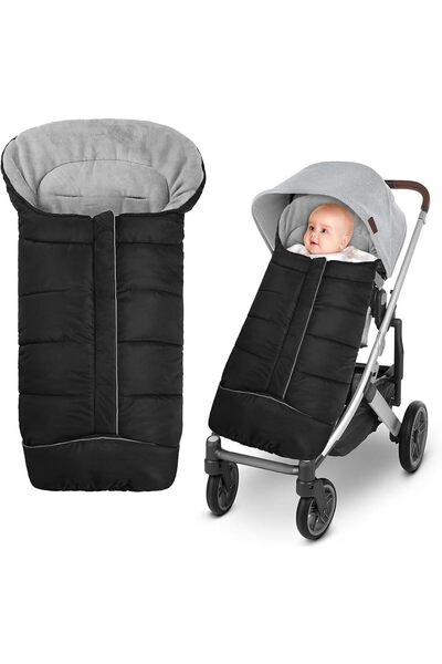 KASTWAVE Universal Winter Stroller Footmuff with Adjustable Hood - Fleece Lin...