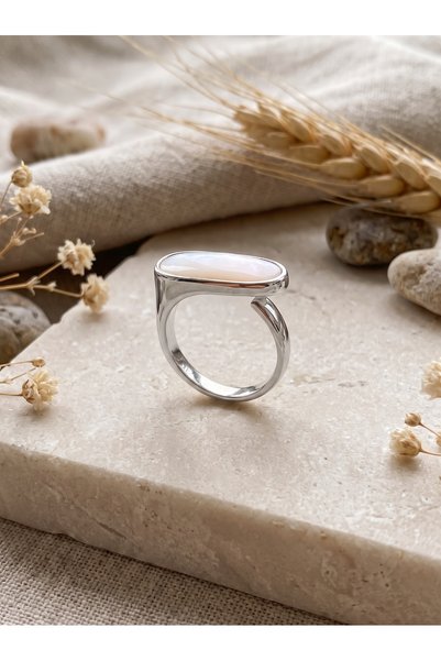 Lune Design خاتم نسائي من الفولاذ قابل للتعديل مطلي بالذهب ومرصع بالأحجار الب...