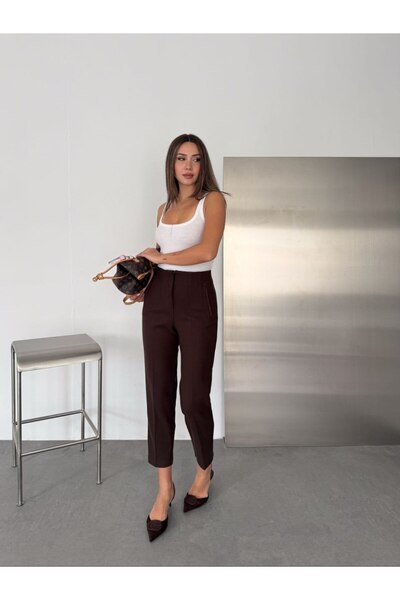 OZD Active Women's Cashmere Fabric Plazzo High-Waisted Trousers