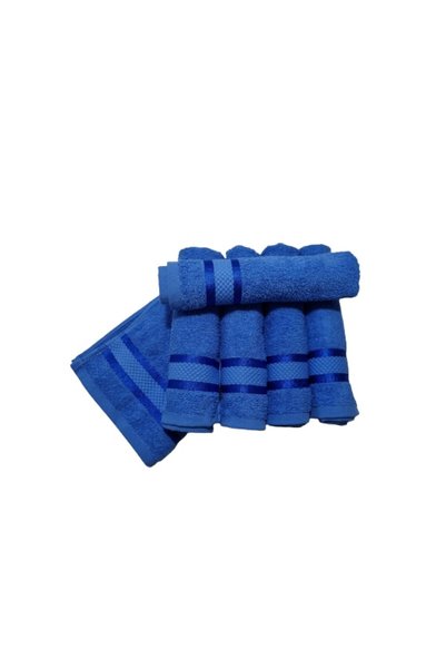 OEM Set de 6 prosoape de mână, culoare albastră, 30 x 50 cm, 100% bumbac
