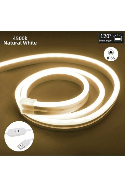 Choice 2m Natural White LED Strip Neon Light USB DC 5V Dimmable Touch Sensor ...