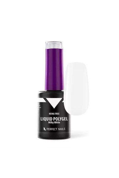 Perfect Nails Polygel Lichid Pentru Întărire și Extensii Scurte Alb Lăptos Mi...
