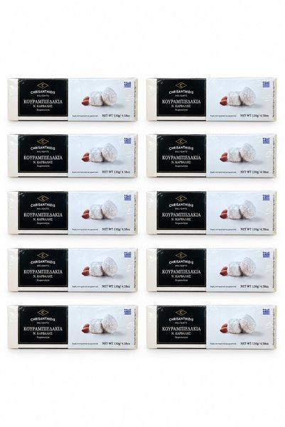 Chrisanthidis ΚΟΥΡΑΜΠΙΕΣ ΜΕ ΟΛΟΚΛΗΡΑ ΑΜΥΓΔΑΛΑ Σετ 10 × 130 g