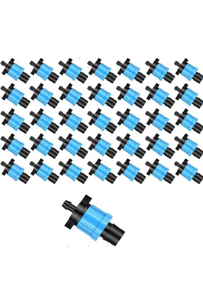 Generic Drip Tape Connector, 50-Piece Barbed Locking Fittings Kit for 5/8 Inc...