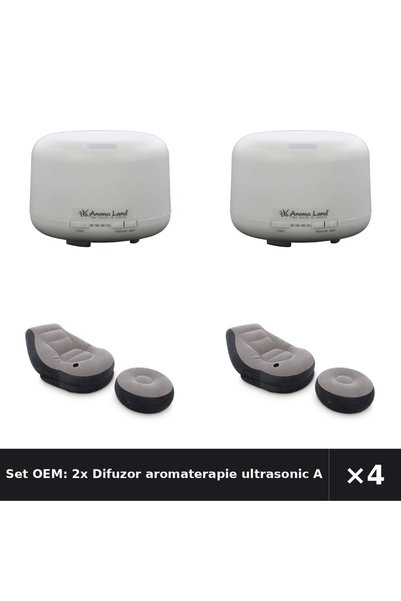 OEM Set OEM: 2x Difuzor aromaterapie ultrasonic Aroma Land + Set Fotoliu Gonf...