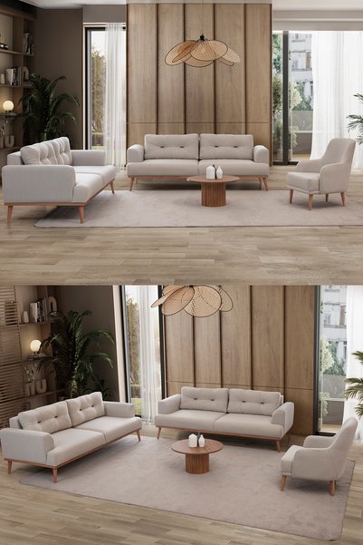indes home Gloria 3+3+1 Koltuk Takımı Krem