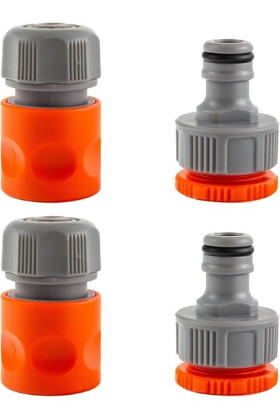 Generic 4 Pieces Quick Connect Hose Fittings 1/2" & 3/4" Universal ABS Garden...