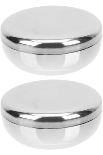 Generic 2 Sets Stainless Steel Rice Bowl with Lid, 10cm Insulated Korean Bowl...