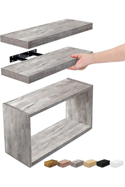 Generic Floating Shelves for Wall 3-Piece Set - Bathroom Shelves for Wall Sto...