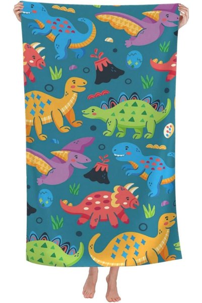 Generic Soft Microfiber Dinosaur Bath Towel, Rapid Water Evaporation Beach Bl...