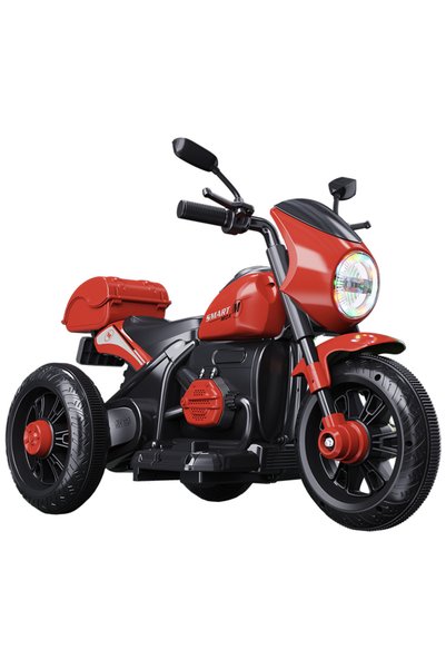 CWT Детски електрически ретро триколесен мотоциклет, 6V, багажник, LED светли...