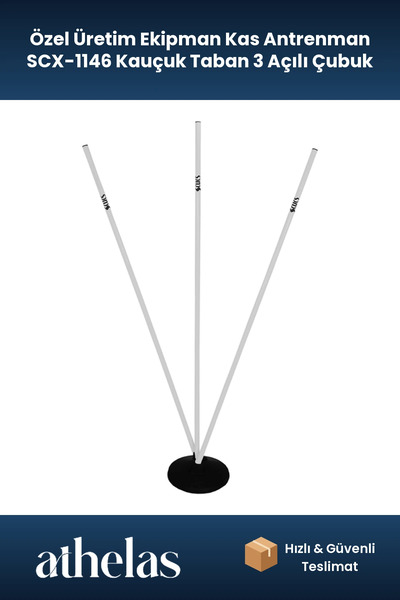 Athelas Özel Üretim Ekipman Kas Antrenman SCX-1146 Kauçuk Taban 3 Açılı Çubuk