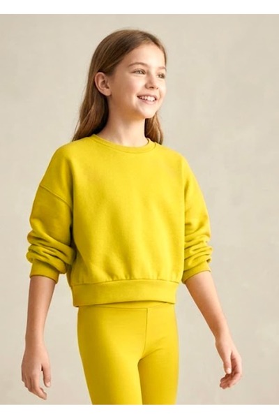 Ozmoz By Mukadder Özden Organik Crop Kesim Kışlık Kız Çocuk Sweatshirt
