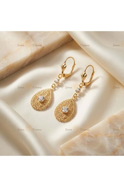 SaraTremo Cercei Regal Filigree – Lungi, placați cu aur de 18K, Brazilia