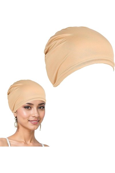 Generic قبعة حجاب للنساء، قبعة قطنية للحجاب، غطاء رأس قابل للتعديل، عمامة للر...