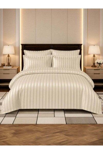 Generic Brand Donetella Hotel Striped Duvet Cover Set, Fits 200x200 cm Size B...
