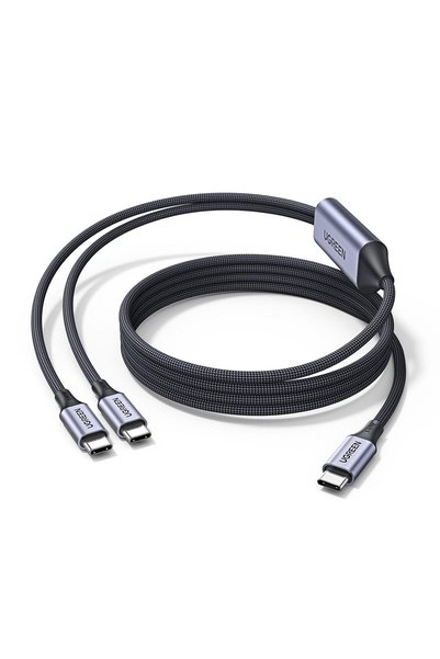 Generic كابل نوع C ثنائي الوظيفة بطول 1.5 متر، شحن سريع USB C بقوة 140 واط لع...