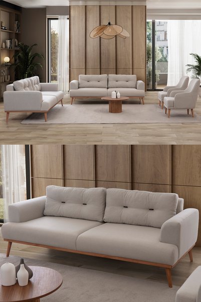 indes home Gloria 3+3+1+1 Koltuk Takımı Krem