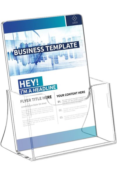 Generic Clear Acrylic Leaflet Stand | 224 * 86 * 281mm Leaflet Holder Freesta...