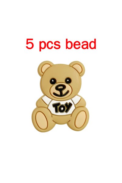 Choice 5pcs bead 5pcs Silicone Pacifier Chain Cartoon Beads Baby DIY Care Nip...
