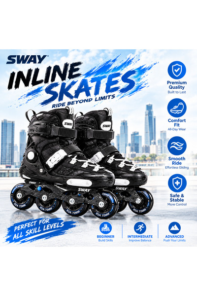 Sway أحذية تزلج على الجليد، أحذية تزلج 2 في 1 للاستخدام الحر والترفيهي مع عجل...