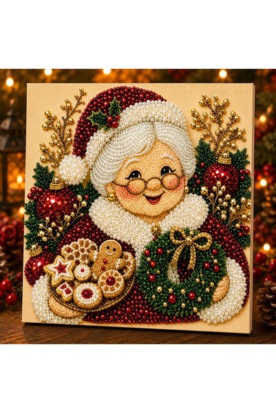 Choice 20*20cm 9 Christmas Pearl Painting Art Kit With Frame, DIY Pearl Art C...
