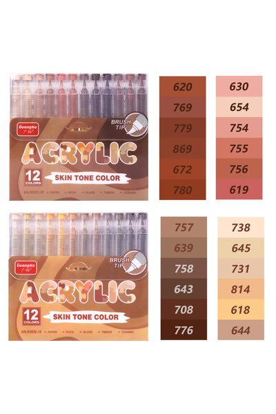 Choice 8201C-D-24Colors GuangNa 12-72 Colors Soft Brush Acrylic Marker Pen Se...