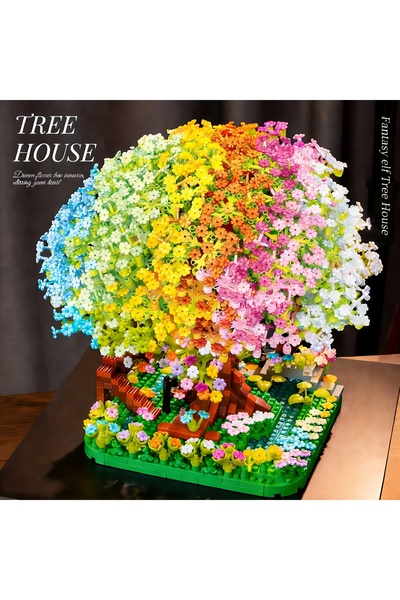 Choice Sakura Tree House Building Blocks, DIY Micro-Particle Assembly, Colorf...