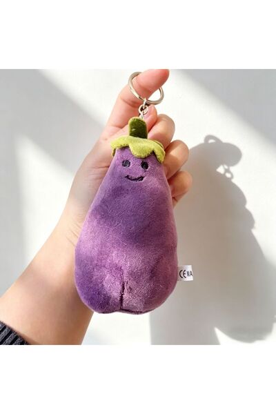 BANDAI eggplant Fruit and vegetable pendant toys, soothing dolls, plush key c...