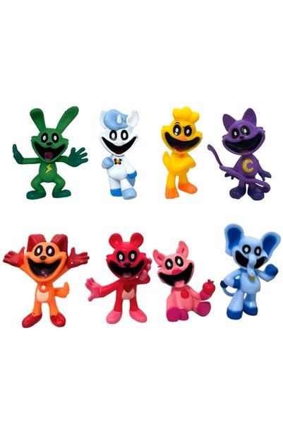 BANDAI 8pcs-C 8Pcs Anime S-m-iling Catnaped Catnat Game Figures PVC Model Dol...