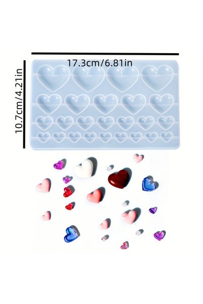 Choice 01 Full-sheet heart-shaped silicone mold: DIY crafts for Valentine's D...