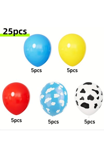 Choice 25 قطعة من بالونات الألعاب باللون الأحمر والأصفر والأزرق، وبالونات بطب...