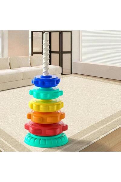 Choice A2 Montessori Baby Tower Game; Spinning and Stacking Rainbow Puzzle; M...